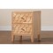 Baxton Studio Hosea Japandi Carved Honeycomb Natural 2-Drawer Nightstand 246-13627-ZORO - alternate 5